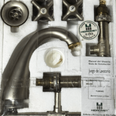 Lavatorio BARREL LEVER Cruz Satinado Oro