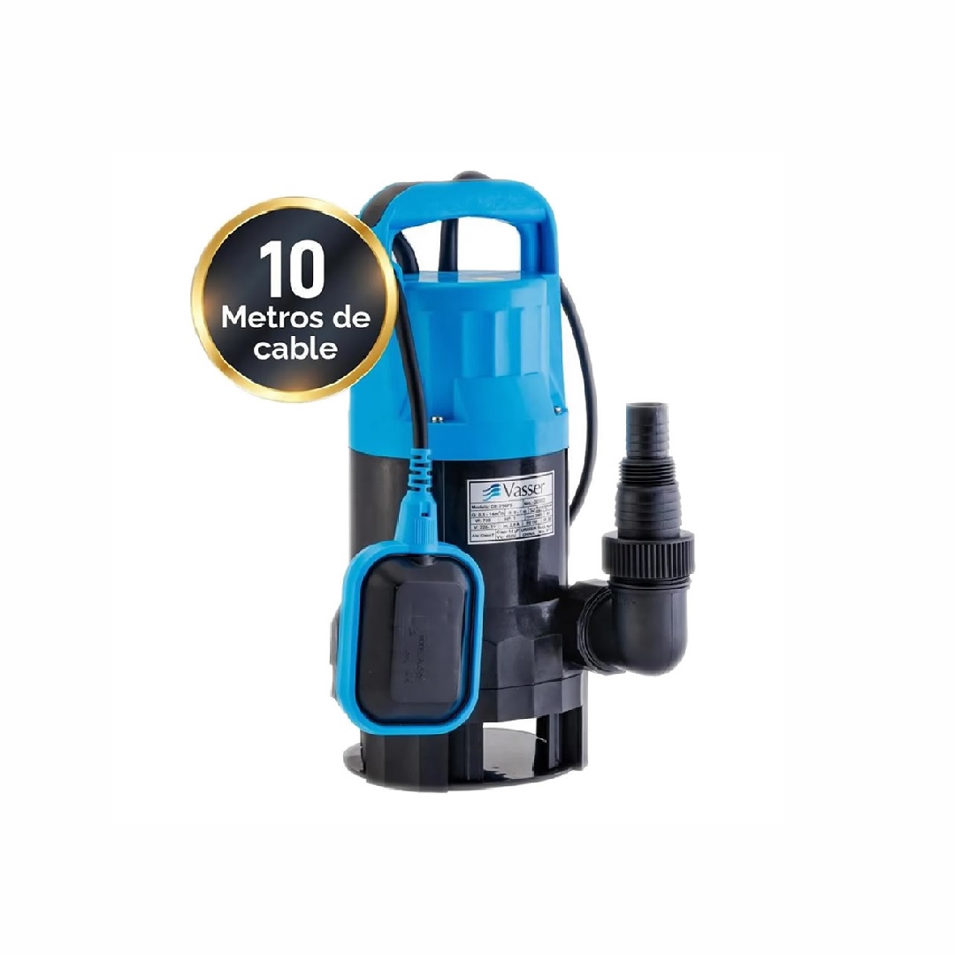 Bomba Desagote Motorarg. Electrobomba, para desagote de 750 ps. Modelo Vasser - Plastico. Agua Sucia