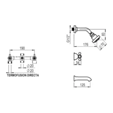 Grifería Ducha C transferencia Hidromet Self Baby 1014 Cromo - Cromado - tech
