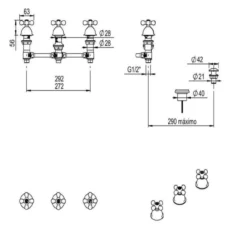 Griferia Hidromet Baby Bidet 1007 PLOR - Perlado Oro - Tech
