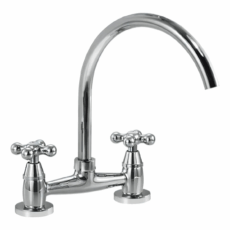 Grifo de cocina doble comando Hidromet Armony Cruz 970 cromo oro