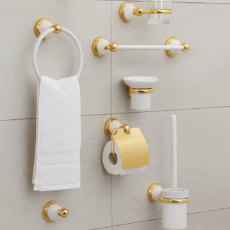 Mock up - Kit Accesorios HIDROMET de Bronce por 6 piezas. Modelo: Armony 1082