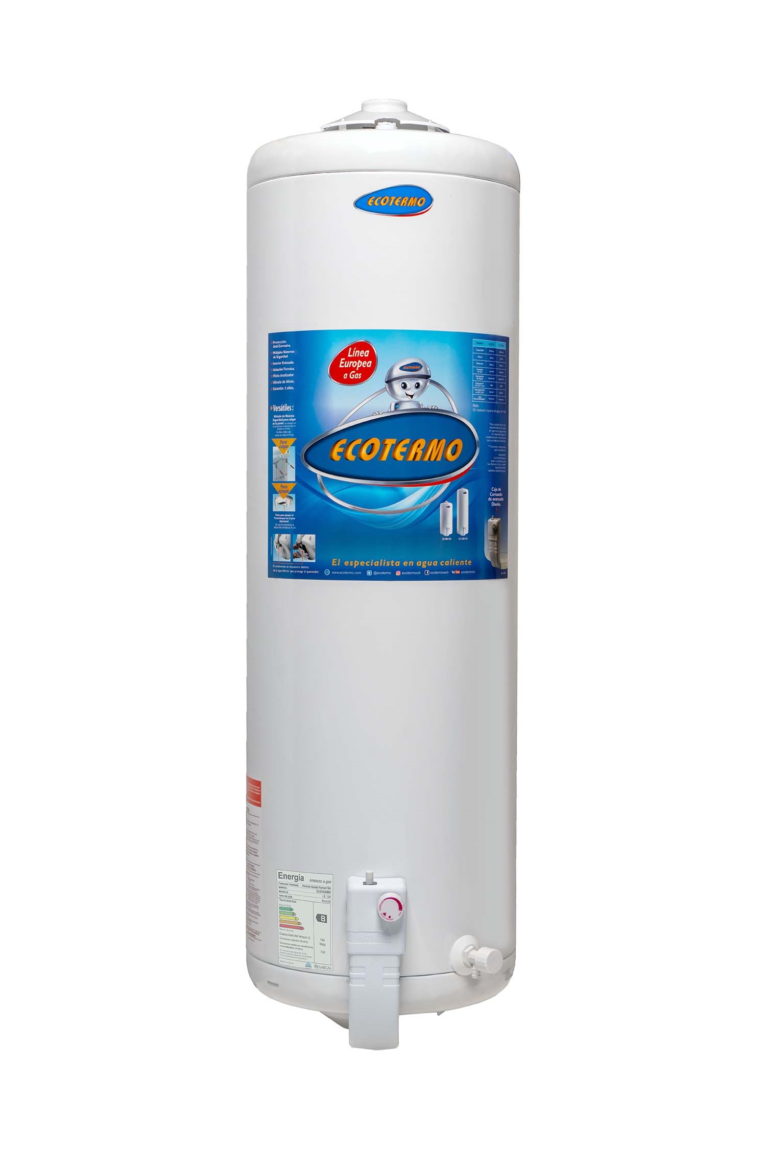 termotanque 120 litros gas natural ecotermo